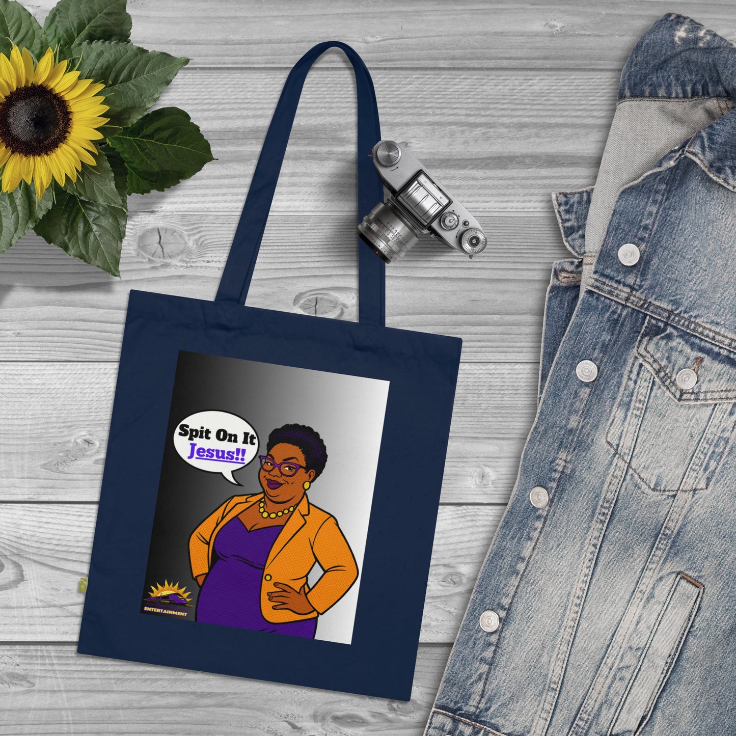 Empowering Organic Cotton Tote Bag: Spit On It Jesus, Eco-Friendly Shopping, Gift for Faith-Based Events, Stylish Everyday Use
