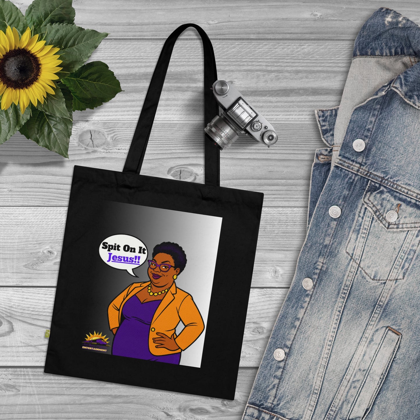 Empowering Organic Cotton Tote Bag: Spit On It Jesus, Eco-Friendly Shopping, Gift for Faith-Based Events, Stylish Everyday Use