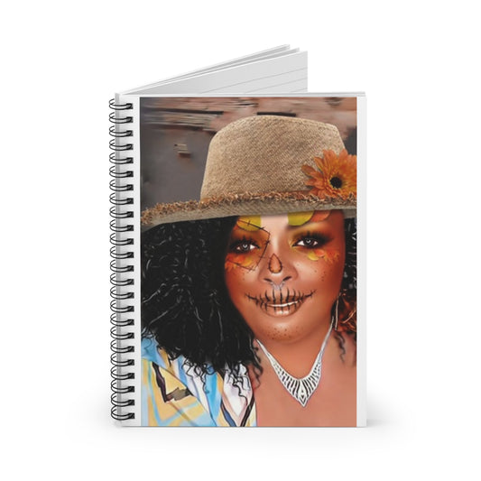 Spooky Scarecrow Spiral Notebook - Ruled Line, Halloween Journal, Autumn Notebook, Gift for Writers,