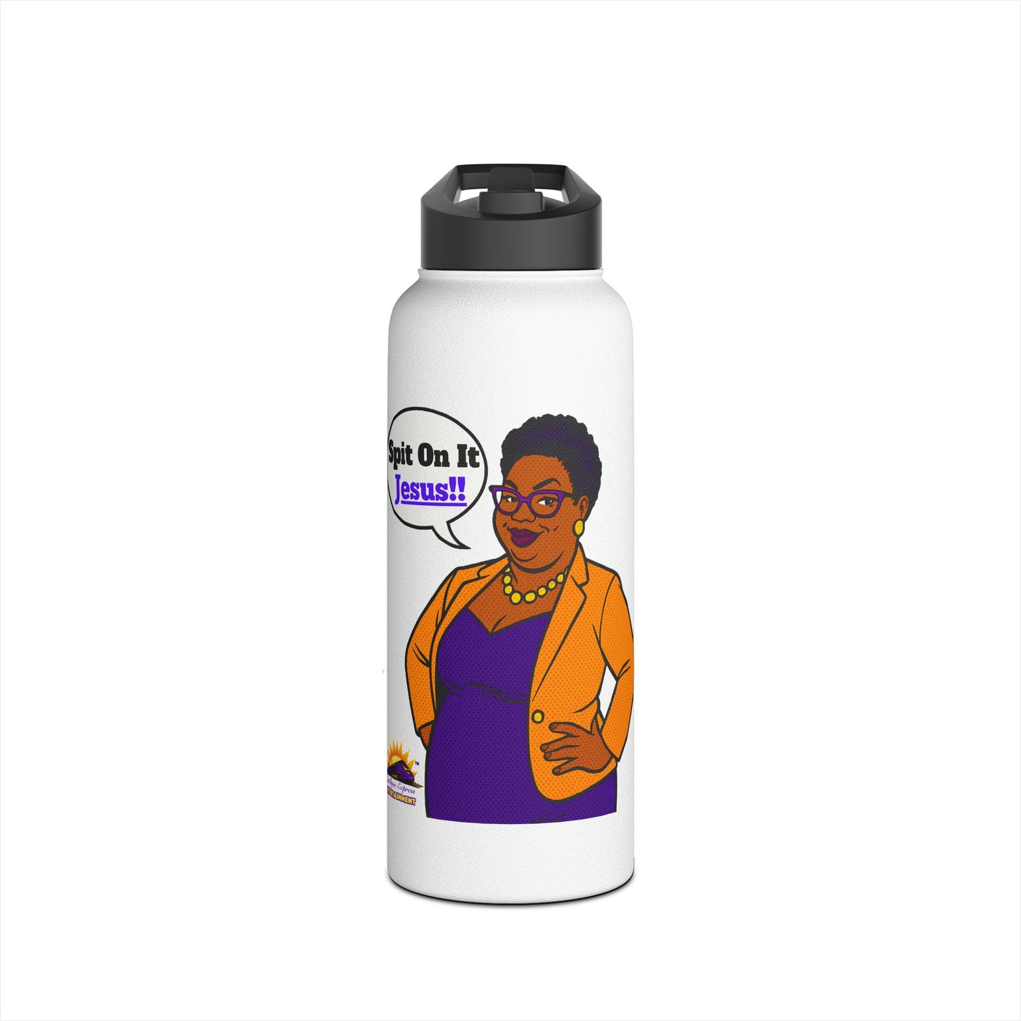 Stylish Stainless Steel Water Bottle - "Spit On It, Jesus!" Positive Vibes for Faith Lovers, Inspirational Gifts, Travel Companion, [...]