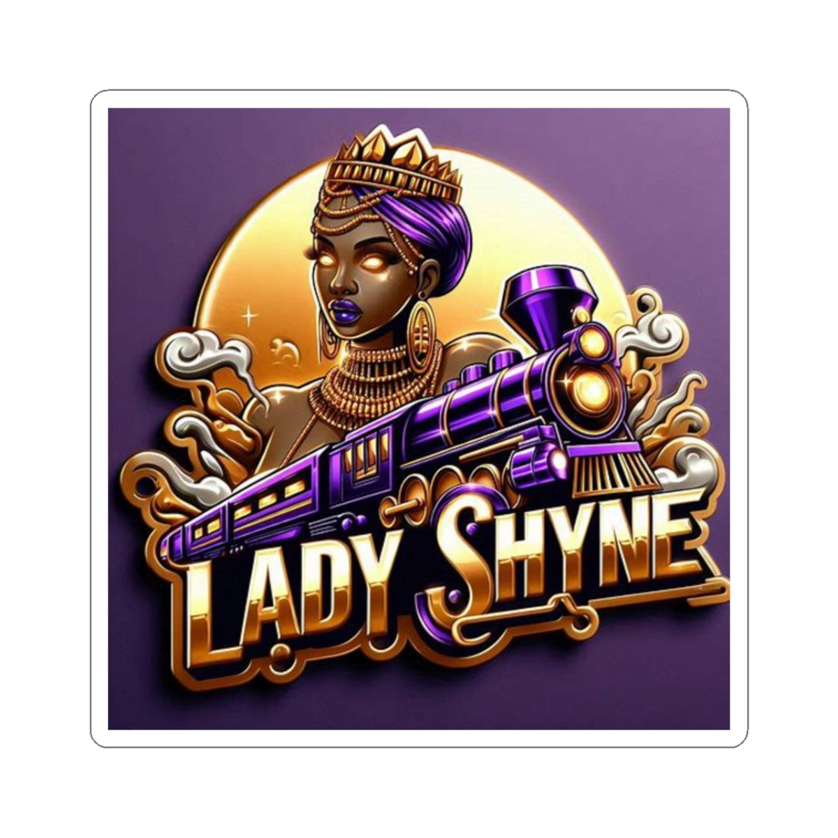 Vibrant Lady Shyne Kiss-Cut Stickers | Bold Art for Laptops, Water Bottles, Journals, Gifts & More