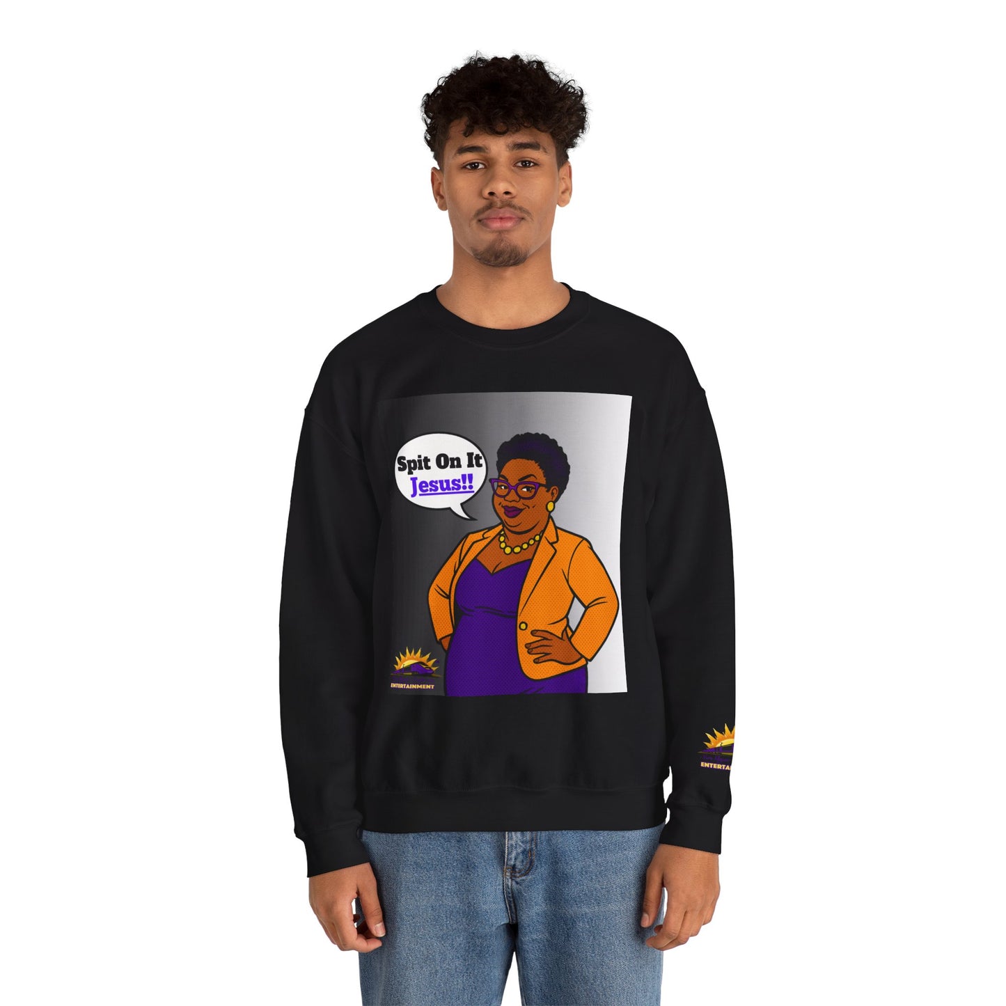 Inspirational Crewneck Sweatshirt - "Spit On It Jesus!" - Comfort Apparel for Fall & Winter