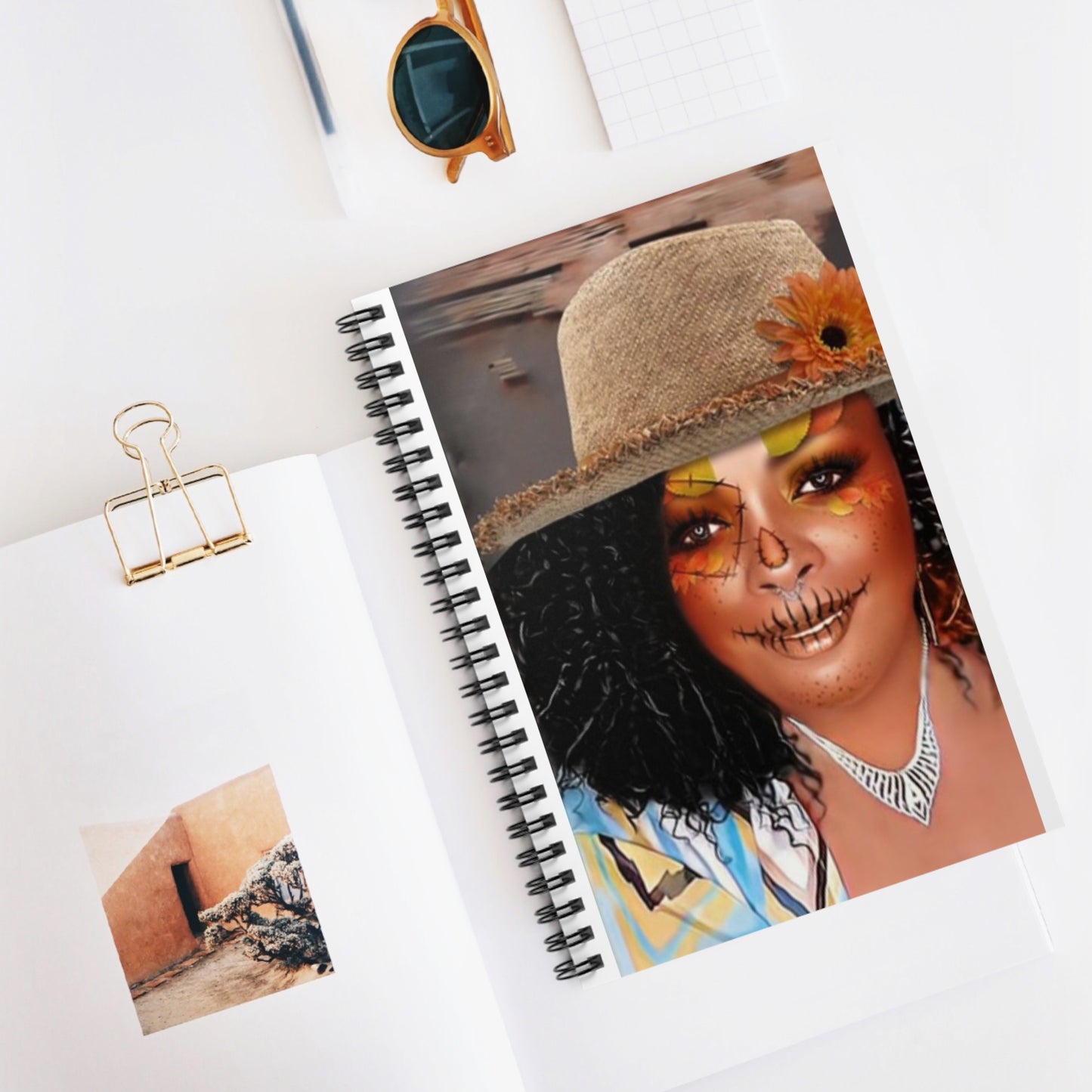 Spooky Scarecrow Spiral Notebook - Ruled Line, Halloween Journal, Autumn Notebook, Gift for Writers,